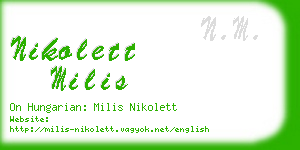 nikolett milis business card